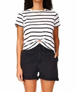 Sanctuary Clothing O- Ring Tee Black / Muslin Stripe