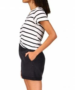 Sanctuary Clothing O- Ring Tee Black / Muslin Stripe