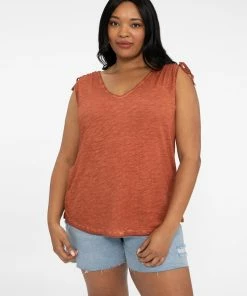 Sanctuary Clothing Drawstring Shoulder Tee Earth Inclusive Collection