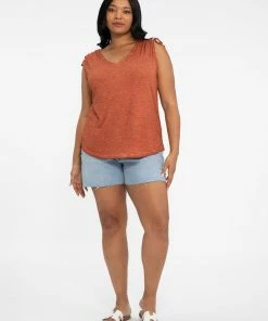 Sanctuary Clothing Drawstring Shoulder Tee Earth Inclusive Collection