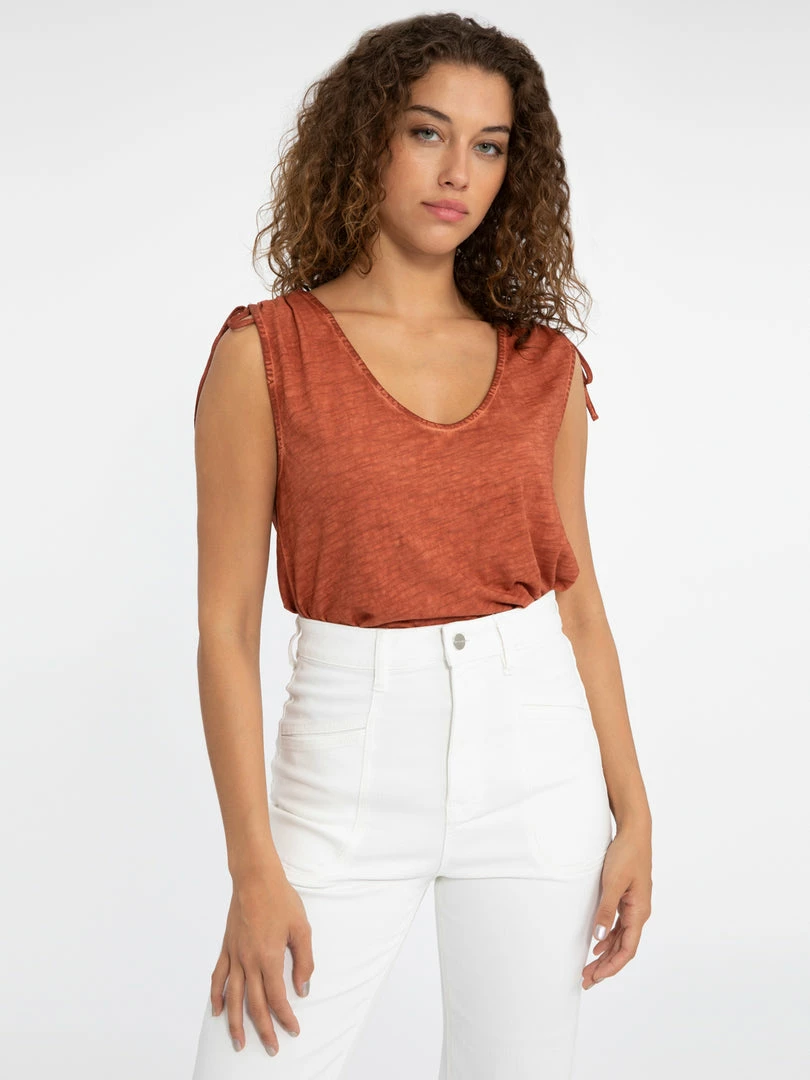 Sanctuary Clothing Drawstring Shoulder Tee Earth Summer 1 Sanctuary Clothing Drawstring Shoulder Tee Earth Summer