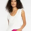 Sanctuary Clothing Summer Drawstring Shoulder Tee White