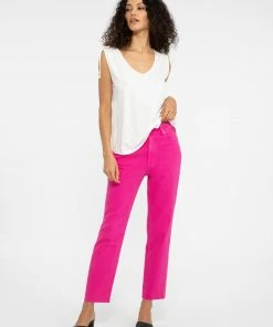 Sanctuary Clothing Summer Drawstring Shoulder Tee White