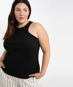 Sanctuary Clothing Made You Look Rib Tank Black Inclusive Collection