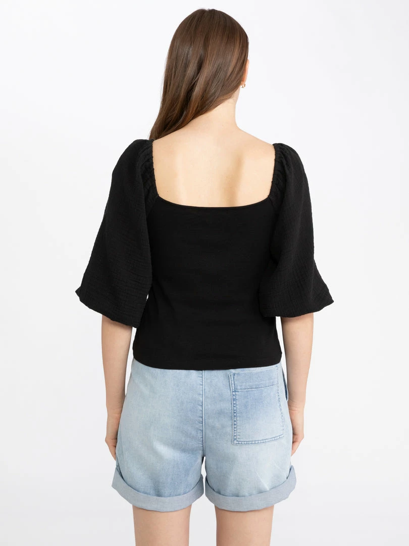 Sanctuary Clothing Remix Volume Sleeve Top Black 4 Sanctuary Clothing Remix Volume Sleeve Top Black