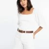 Sanctuary Clothing Remix Volume Sleeve Top White