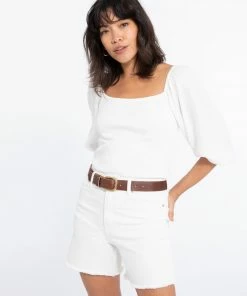 Sanctuary Clothing Remix Volume Sleeve Top White