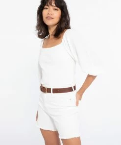 Sanctuary Clothing Remix Volume Sleeve Top White