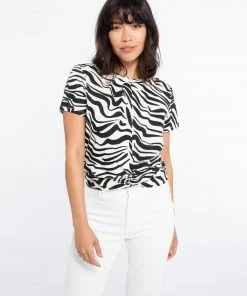 Sanctuary Clothing Slow Tide Twist Tee Black Vibration Summer