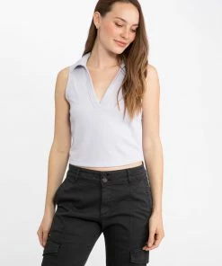 Sanctuary Clothing Flipside Cropped Tank Lilac Field