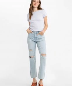 Sanctuary Clothing Lettuce Edge Baby Tee Lilac Field