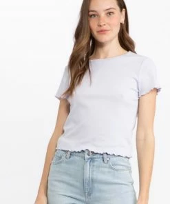 Sanctuary Clothing Lettuce Edge Baby Tee Lilac Field