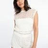 Sanctuary Clothing Crochet Tee White