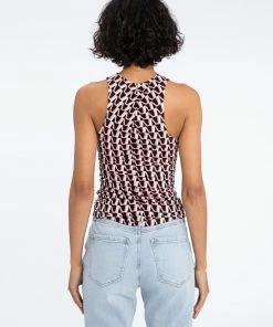 Sanctuary Clothing Ruched Up Tank Flamingo Geo