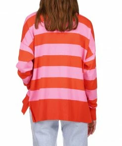 Sanctuary Clothing Cityscape Cardi Flamingo Red Stripe
