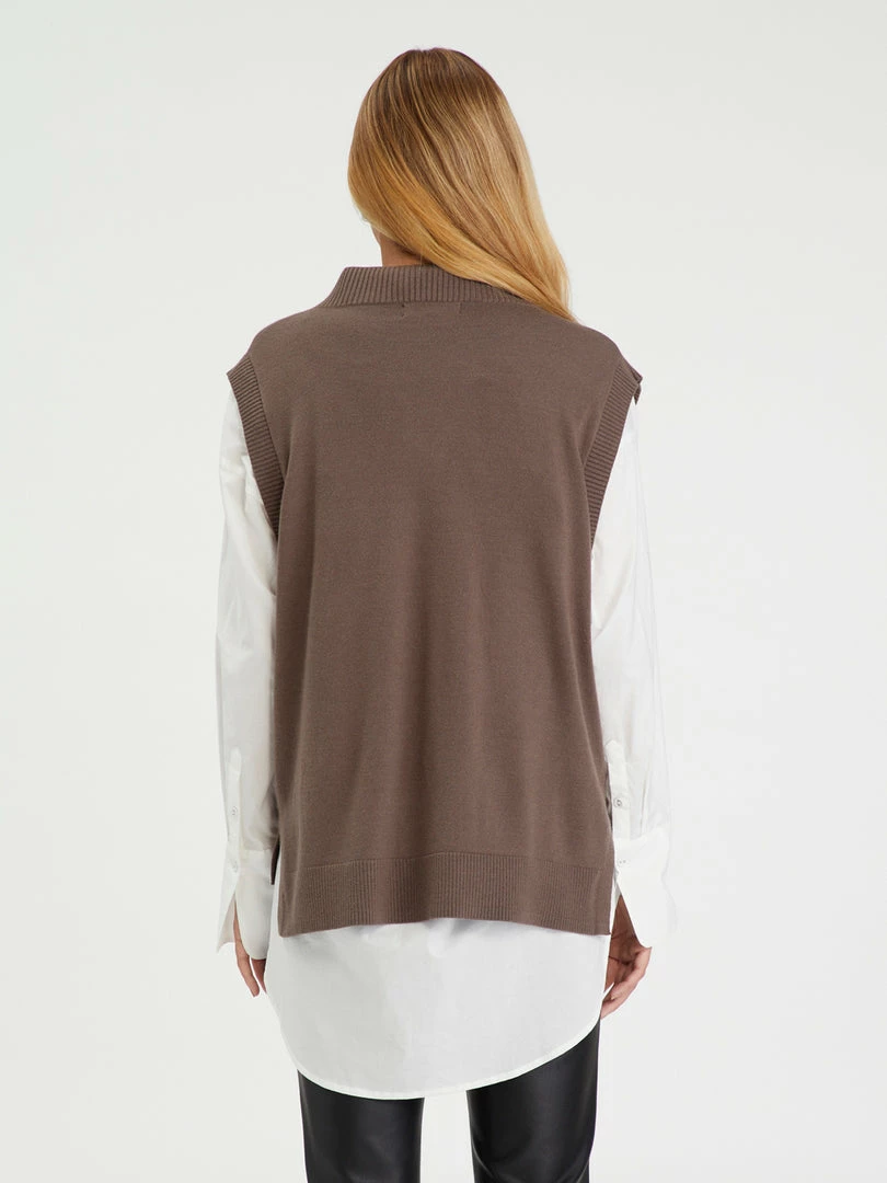 Sanctuary Clothing BFF Sweater Vest Mink 3 Sanctuary Clothing BFF Sweater Vest Mink