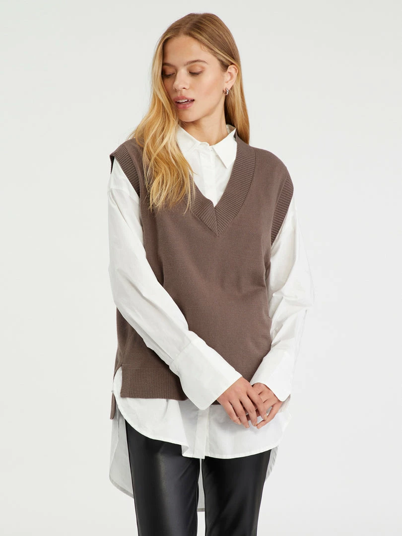 Sanctuary Clothing BFF Sweater Vest Mink 1 Sanctuary Clothing BFF Sweater Vest Mink