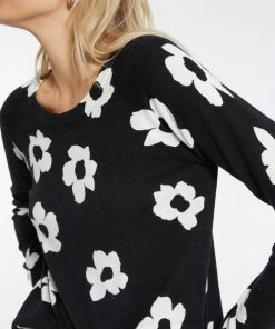 Sanctuary Clothing All Day Long Sweater Flower Pop Floral Collage