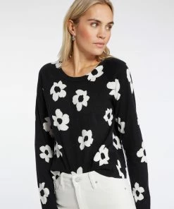 Sanctuary Clothing All Day Long Sweater Flower Pop Floral Collage