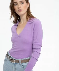 Sanctuary Clothing Kick Back Collar Sweater Petal
