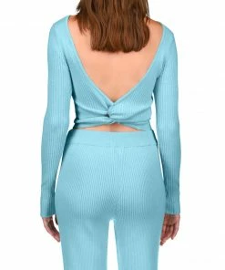 Sanctuary Clothing Twist Back Sweater Angel Blue