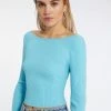 Sanctuary Clothing Twist Back Sweater Angel Blue