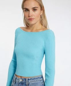 Sanctuary Clothing Twist Back Sweater Angel Blue