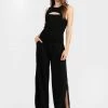 Sanctuary Clothing Side Slit Wide Leg Black Summer