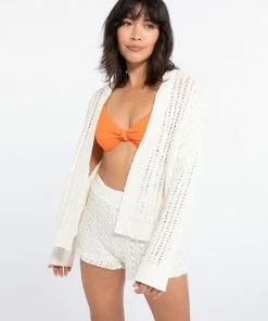 Sanctuary Clothing Summer Seashell Crochet Cardi Muslin