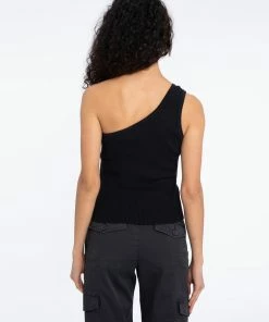 Sanctuary Clothing All Day One Shoulder Top Black