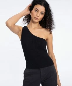 Sanctuary Clothing All Day One Shoulder Top Black