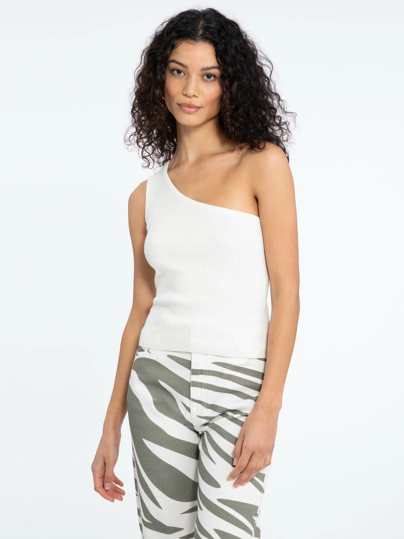 Sanctuary Clothing All Day One Shoulder Top Milk 4 Sanctuary Clothing All Day One Shoulder Top Milk