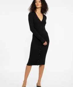 Sanctuary Clothing Longline Cardi Dress Black