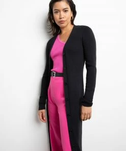 Sanctuary Clothing Longline Cardi Dress Black