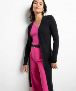 Sanctuary Clothing Longline Cardi Dress Black