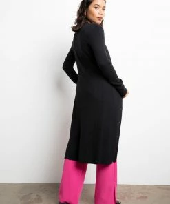 Sanctuary Clothing Longline Cardi Dress Black