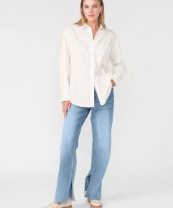 Sanctuary Clothing Slit Back Tunic Blouse White