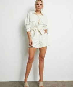 Sanctuary Clothing Leather Like Short Buttercream Online Exclusives