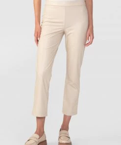 Sanctuary Clothing Leather Like Carnaby Kick Crop Pant Oatmilk