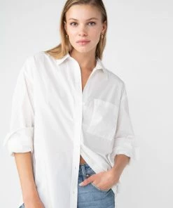 Sanctuary Clothing Slit Back Tunic Blouse White