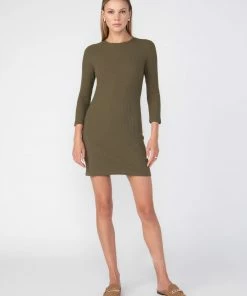 Sanctuary Clothing Rider Bodycon Dress Olive Oil