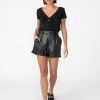 Sanctuary Clothing Daily Leather Like Short Black Night