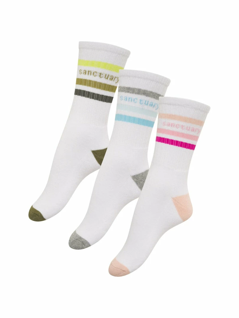 Sanctuary Clothing 3 Pack Retro Crew Socks Assorted Sustainable 1 Sanctuary Clothing 3 Pack Retro Crew Socks Assorted Sustainable
