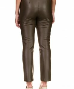 Sanctuary Clothing Leather Like Carnaby Kick Crop Pant Olive Oil