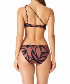 Sanctuary Swim Summer One Shoulder Bikini Top Earth Multi