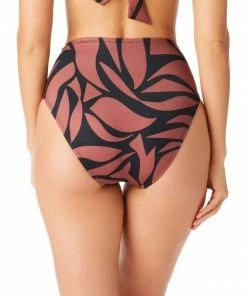 Sanctuary Swim Seamed High Leg High Rise Bikini Bottom Earth Multi