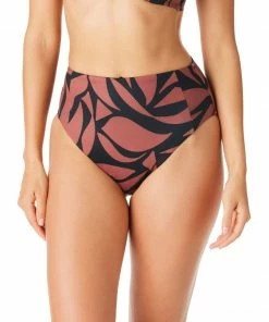 Sanctuary Swim Seamed High Leg High Rise Bikini Bottom Earth Multi