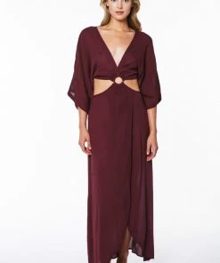 Sanctuary Swim Maxi Dress With Draped Skirt Cover Up Retrograde