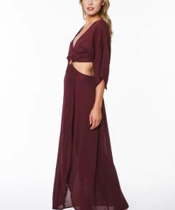 Sanctuary Swim Maxi Dress With Draped Skirt Cover Up Retrograde
