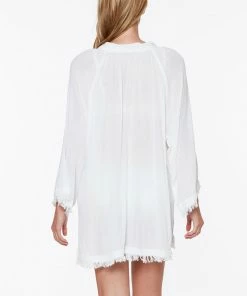 Sanctuary Swim Button Front Lounge Cover Up White